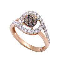 Twisted Flower Brown Diamond Ring