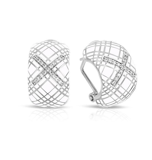 TARTAN WHITE EARRINGS