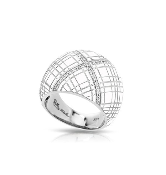 TARTAN WHITE RING