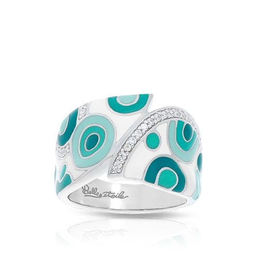 GROOVY WHITE & AQUA RING