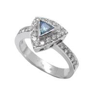 Trillion Cut Blue Diamond Ring