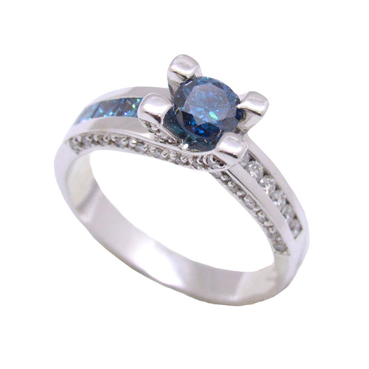 Crisscross Blue Diamond Ring