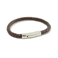 Brown Leather bracelet with Stainless Steel Locker