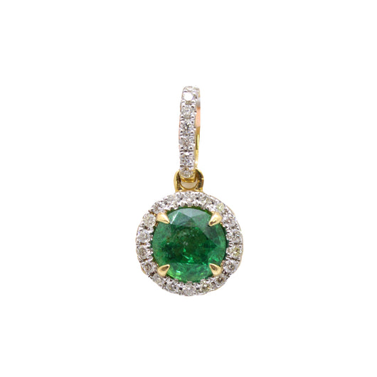 Round Emerald Diamond Pendant