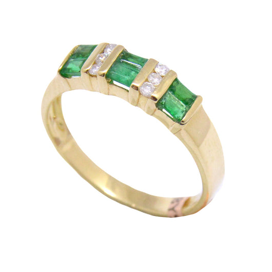 Two Bar Emerald Ring