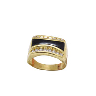 Rectangle Onyx Diamond Ring