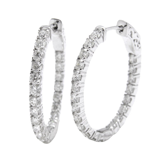 2.8ct Diamonds - Large size Oval Hoops