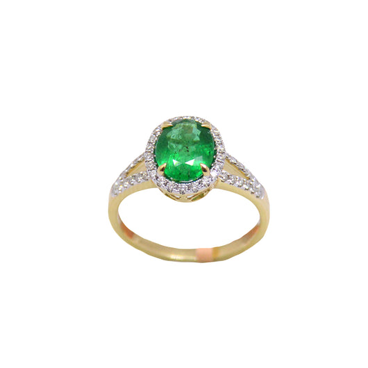 Double Shank Emerald Ring