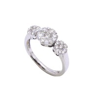 3 Stone Flower Diamond Ring