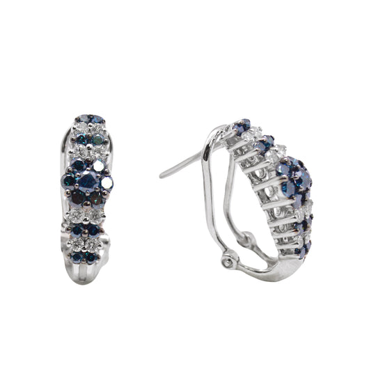 Cluster Blue Diamond Earrings