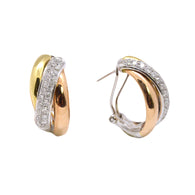 Tri-Tone Diamond Earrings