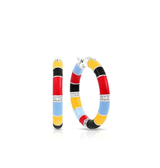 Cirque Red, Yellow, & Black Hoop Earrings