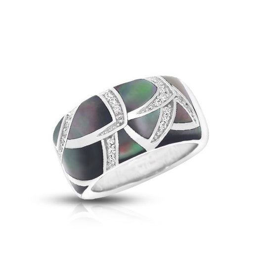 SIRENA BLACK MOTHER-OF-PEARL RING